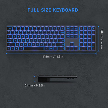 Multi-device Bluetooth Keyboard Backlit Rechargeable Wireless Keyboard 104 Button Android Multi-system Compatible