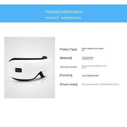 Eye Massager With Heat, Bluetooth Music Rechargeable Eye Heat Massager, Relax And Reduce Eye Strain Dark Circles Eye Bags Dry Eye, Ldeal Gift For Both Men And Women