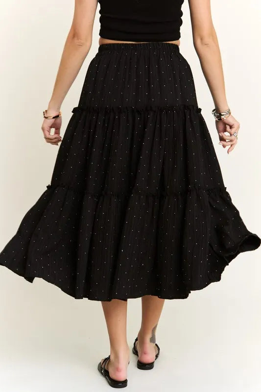 ADORA Rhinestone Accent Tiered Skirt