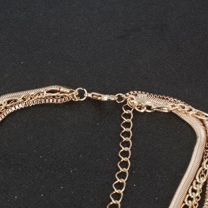 Women's Personalized Alloy Round Pendant Multi-layer Necklace