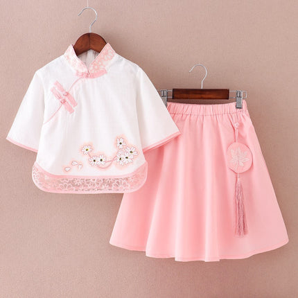 Girls' Antique Summer Chinese Style Skirt