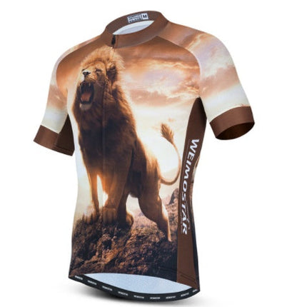 Cycling Jerseys Men 3D Lion Printing Bicycle Clothing Breathable Short Sleeve Shirts Quick Dry Bike Tops