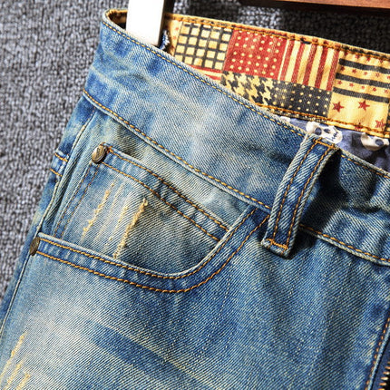Hong Kong Style Ripped Jeans American Casual Loose