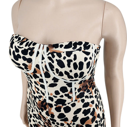 Leopard Print Jumpsuit Plus Size Women's