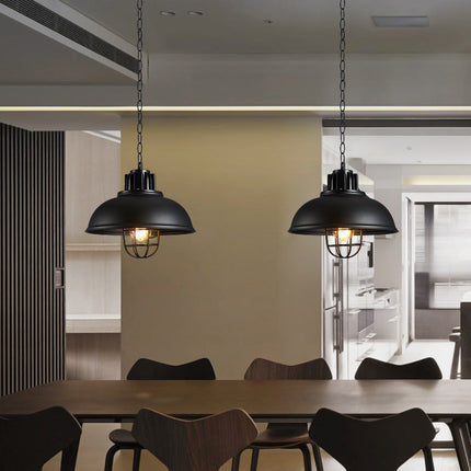 Retro Restaurant Restaurant Dining Table Single-head Iron Pot Cover Lampshade Chandelier