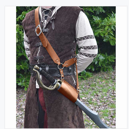 Crossbody Belt Buckle PU Sword Cover Stage Play