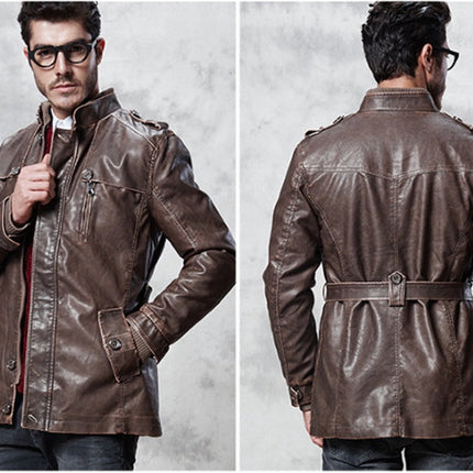 Winter Men's Leather Men's fashion Clothing With Zipper