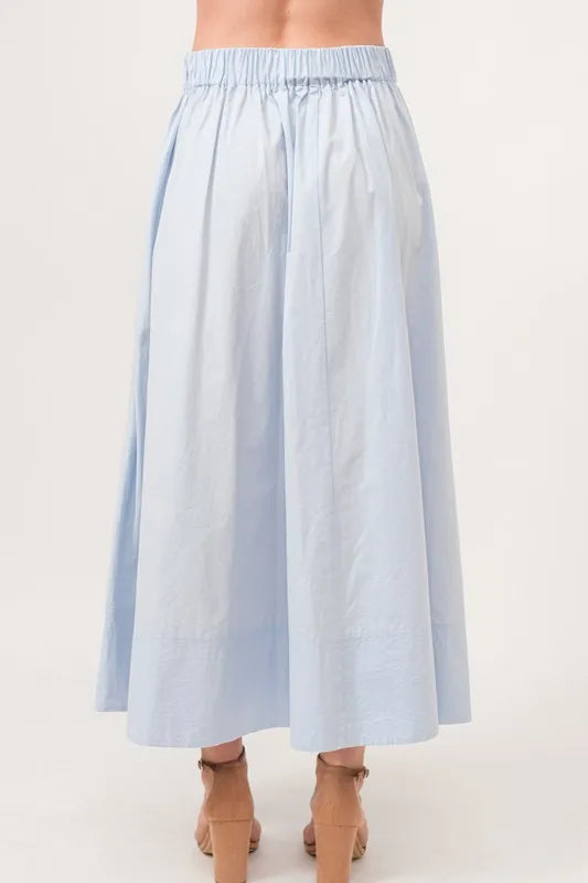 And The Why A-line Flowing Elastic Back Midi Skirt
