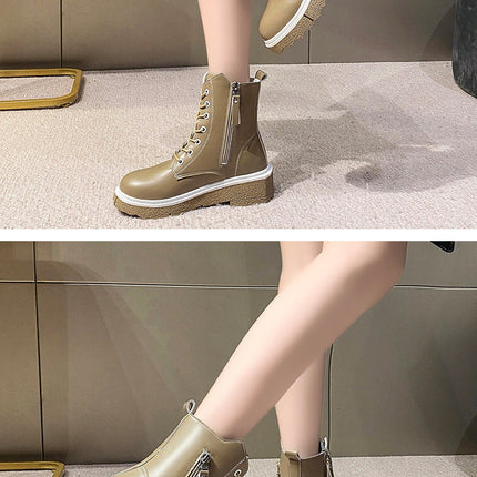 Martin Boots Female British Style New Fashion Thick-soled Short Tube
