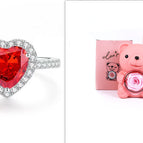Pink Silver Heart / Adjustable