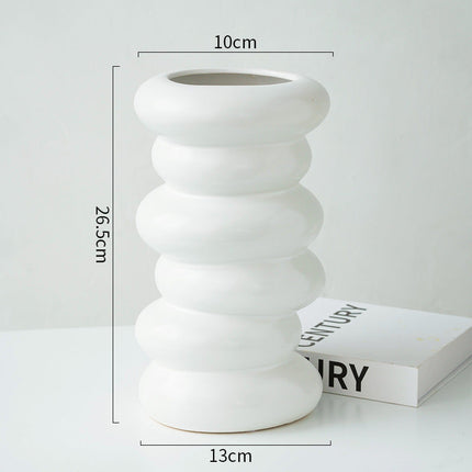 Modern Minimalist Creative And Slightly Luxury Silver Vase Ceramic Ins Style