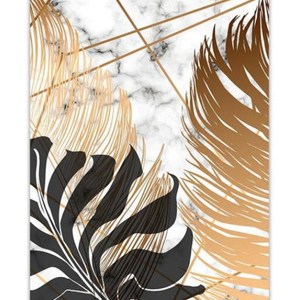 European Style Plant Gold Leaf Decorative Canvas Painting