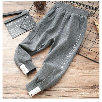 Cotton Sweatpants Big Autumn And Winter Children's All-in-one Fleece Cotton Pants