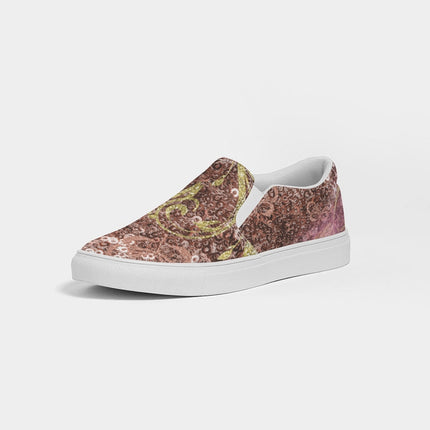 BEAUTIFUL PURPLE GITTER DESIGN CREATED BY FLIPSTYLEZ Women's Slip-On Canvas Shoe