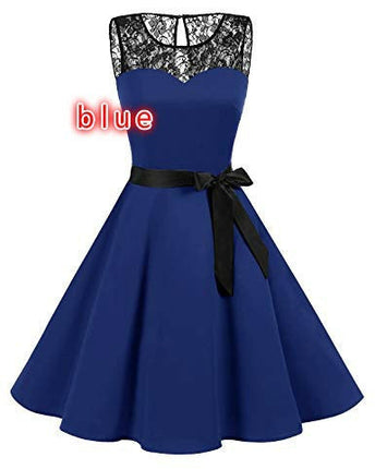 Lace Stitching Sleeveless Plus Size Dress Bottle