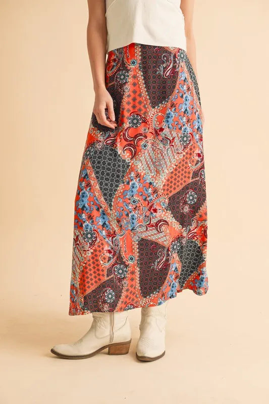 Aemi Co Printed Maxi Skirt