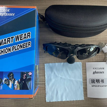 Bluetooth Audio Smart Glasses with Polarized UV400 Lenses | Wireless Stereo Music & Hands-Free Calling Sunglasses
