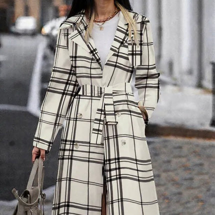 New Black Plaid Fall Winter Coat Fashion Casual For Women