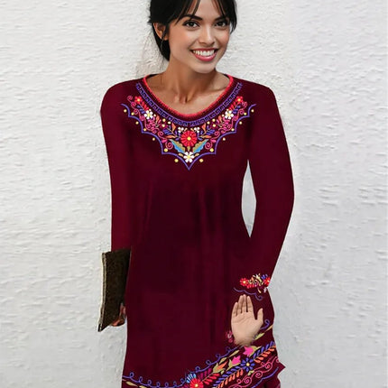 New Sexy Autumn fall Winter exotic  floral design Dress for Women 7 different colors