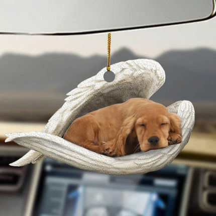 Car Pendant Sleeping Dog Angel Home Decor Acrylic Showcase Hanging Ornaments For Doors
