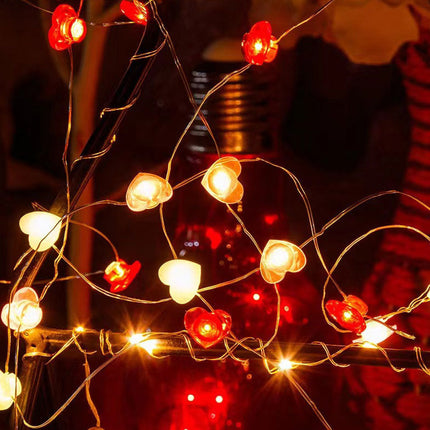 Valentine's Day Love LED Light Wedding Bouquet Gift Decorative Copper Wire Lamp