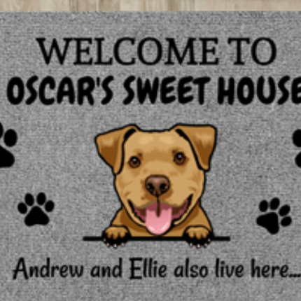 Custom Doormat Personalized GiftsText Name Pet Dog Cat Photo Indoor Outdoor Carpet Door Mat