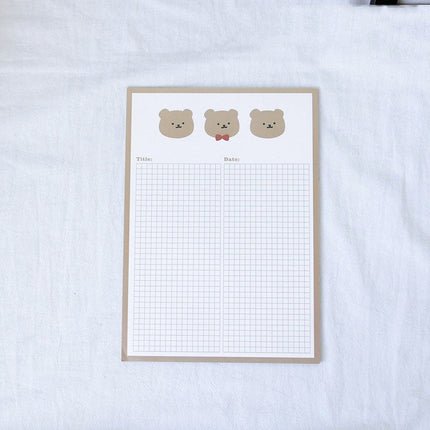Patting Paper Cute Avocado Bear Sticky Note Book Tear