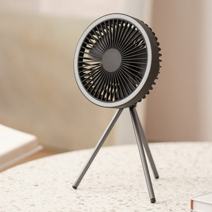 Outdoor Camping Fan Portable USB Rechargeable Camping Tent Tripod Fan Mini Hanging Ceiling Fan Stand Air Cooling Fan Lantern