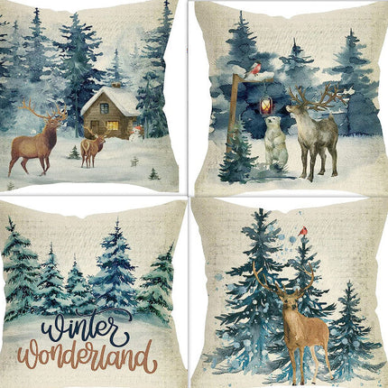 Winter Series Throw Pillow Cover Linen