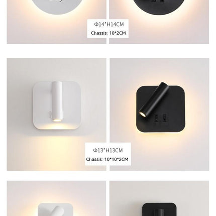 Modern Minimalist Bedside LED Wall Lamp Creative Led Spotlight