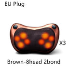 EU Plug / Brown / 8head 2bond 3PCS