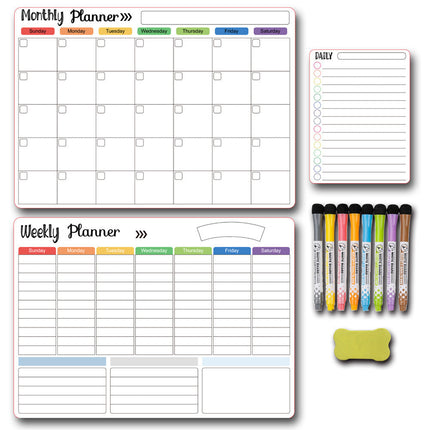 Calendar Magnetic White-board Wall Sticker Learning Schedule Refridgerator Magnets Message Board