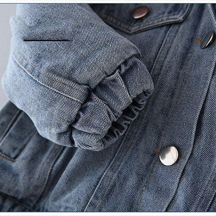 Winter Cashmere Denim Jacket For Children