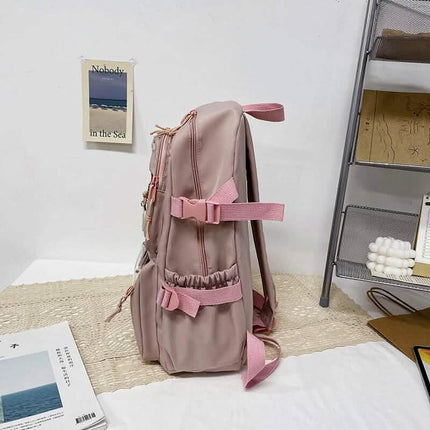 Cute Waterproof Multi-Pocket Women Backpacks with Bear Doll