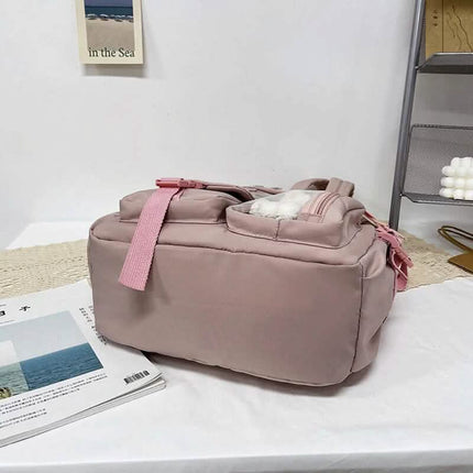 Cute Waterproof Multi-Pocket Women Backpacks with Bear Doll