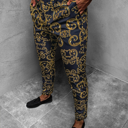 Men's Fashion Stripe Print Casual Pants