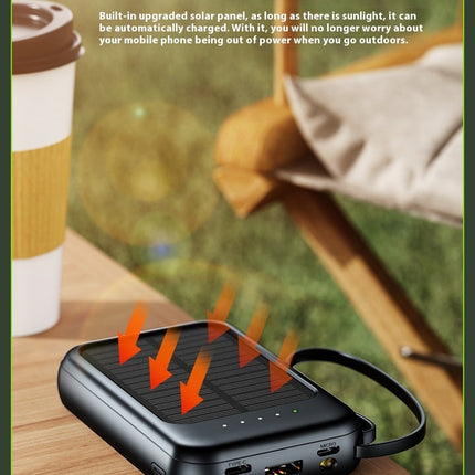Solar Charging Unit With Cable Camping Portable Large Capacity Mobile Power Supply