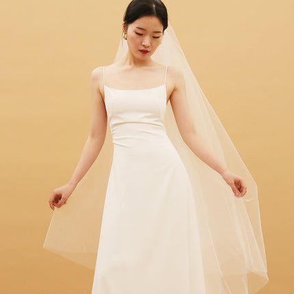Travel Photo Light Wedding Dress With White Strap