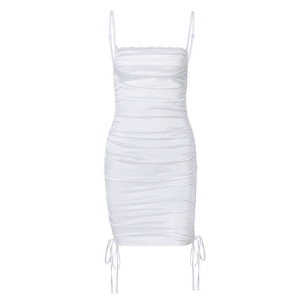 Women's Satin Sling Strap One-step Skirt Dress
