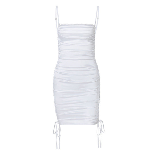 Women's Satin Sling Strap One-step Skirt Dress