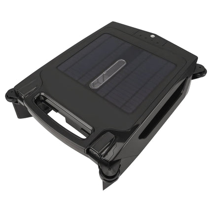 Solar Powered Robotic Pool Skimmer Automatic Swimming Pool Surface Cleaner with 2 Cleaning Modes Dual Charging Methods IPX7 Waterproof 1937sq.ft Cover
