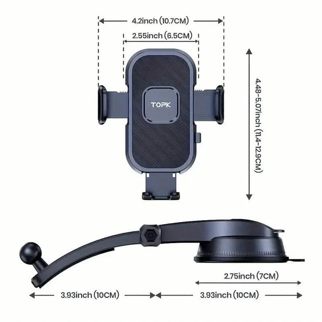 TOPK D38C Car Phone Holder – Adjustable Dashboard Mount