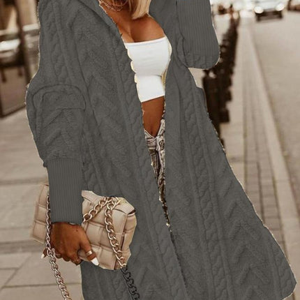 Jacquard Furry Coat Women's Clothing