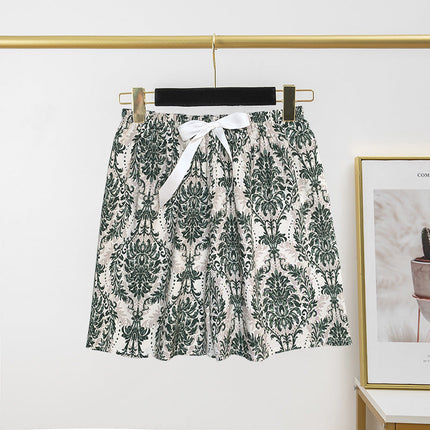 Women's Cotton Silk Pajama Pants Summer Thin Shorts Loose Casual