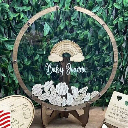 Wedding Birthday Party Signature Frame Wood Chip Signature Book Creative Decoration