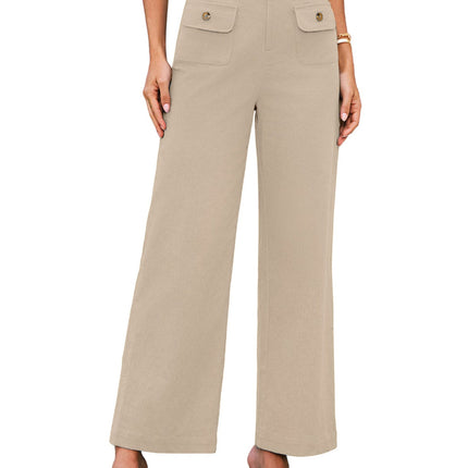 Women's High Waist Wide Leg Pants Stretch Casual Pants