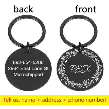 Round Metal Pet Brand Titanium Steel Brand