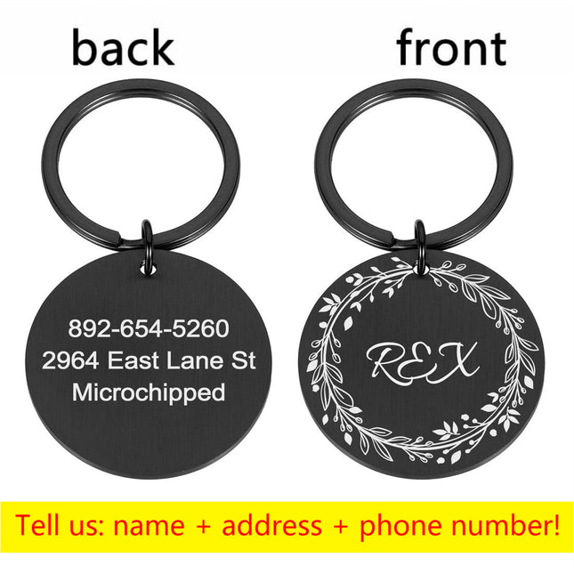 Round Metal Pet Brand Titanium Steel Brand