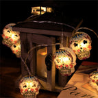 New flower skull / 2meters 10lights warm white