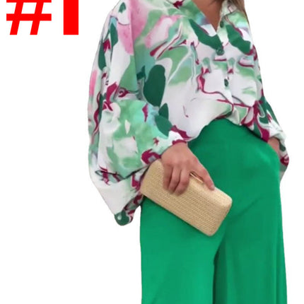Women's Printed Casual Suit Loose Plus Size